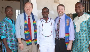 The SDB delegation (l. to r.): Ghana Assistant Pastor Justice Wilson, Danny Lee from Colorado Springs, Ghana Pastor Daniel Agyapong, Clinton Brown of the SDB Missionary Society, and Ghana Conference President Felix Ankrah.