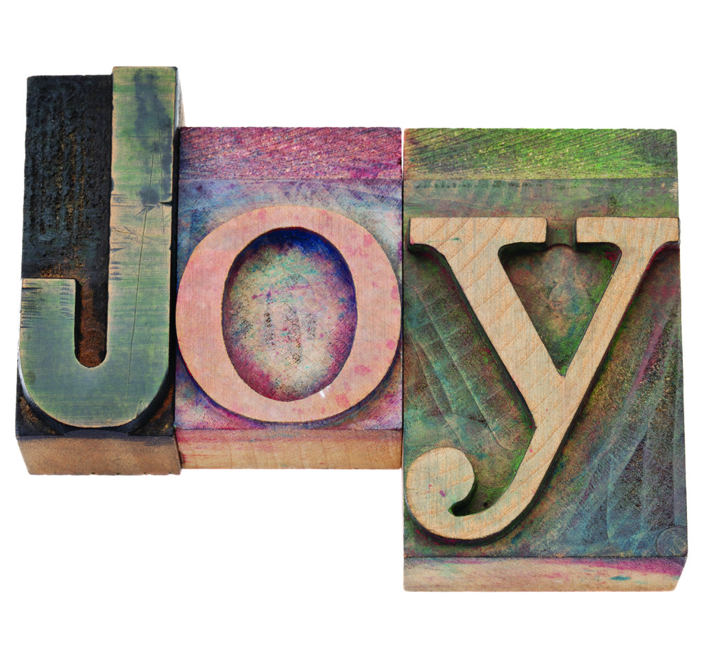 joy word - isolated text in vintage wood letterpress printing blocks